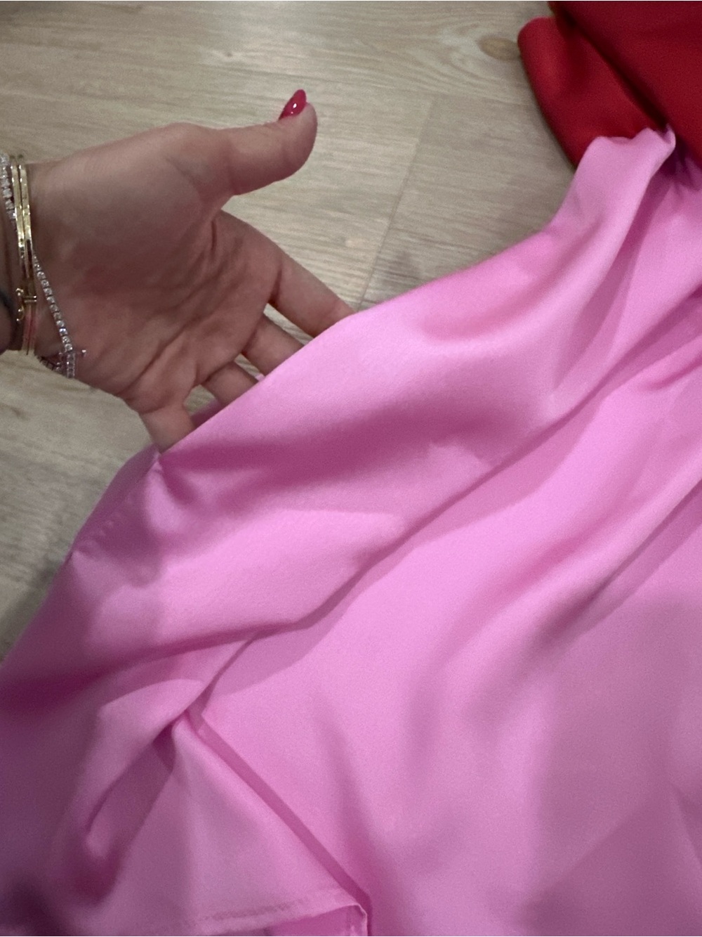 Show Me Your MuMu Pink Dress with Red Bow Bodice - Picture 6 of 7